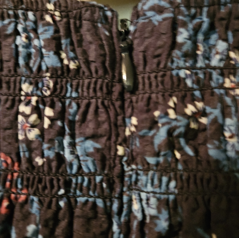 Sea New York Navy Floral Midi Dress with Blue Blossoms - Picture 4 of 7